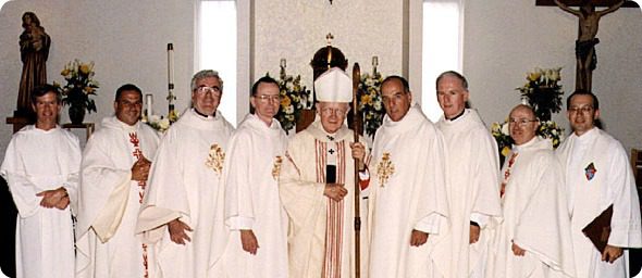 Group photo of clergy alumni from mother seton taken in 1999