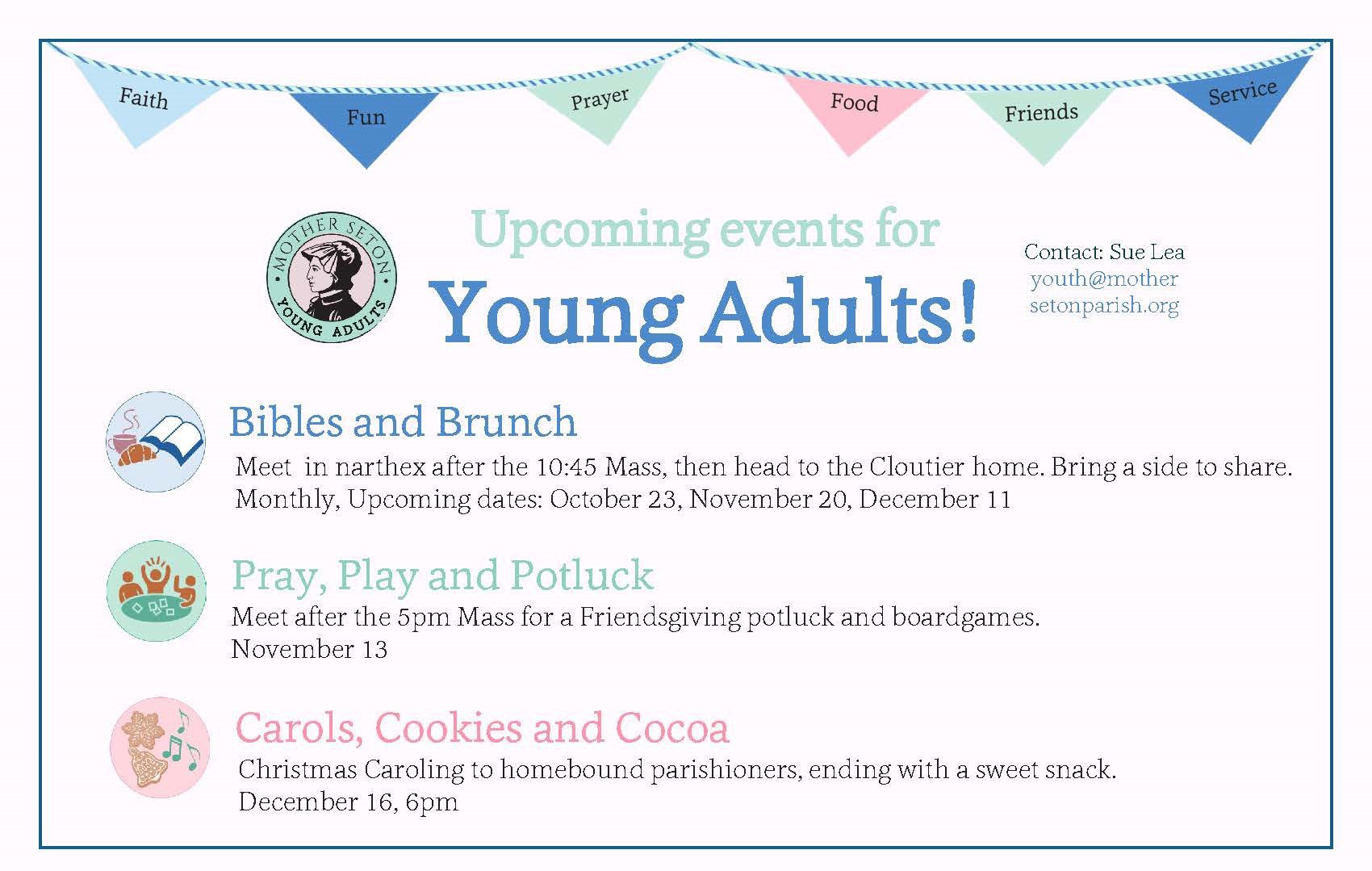 UPCOMING EVENTS FOR YOUNG ADULTS!