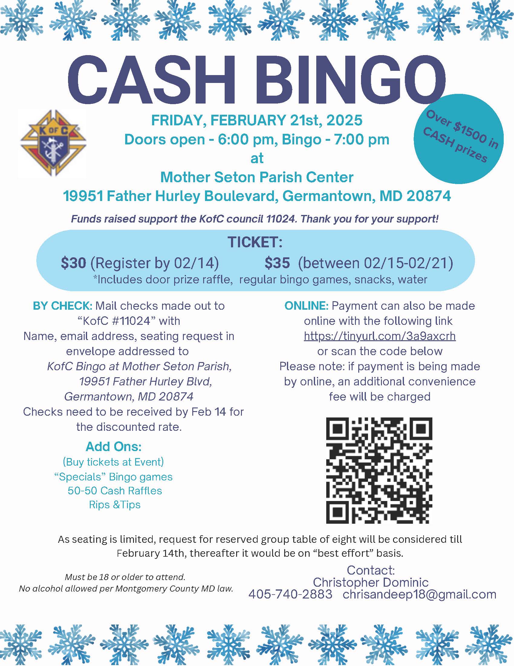 Knights of Columbus Cash BINGO