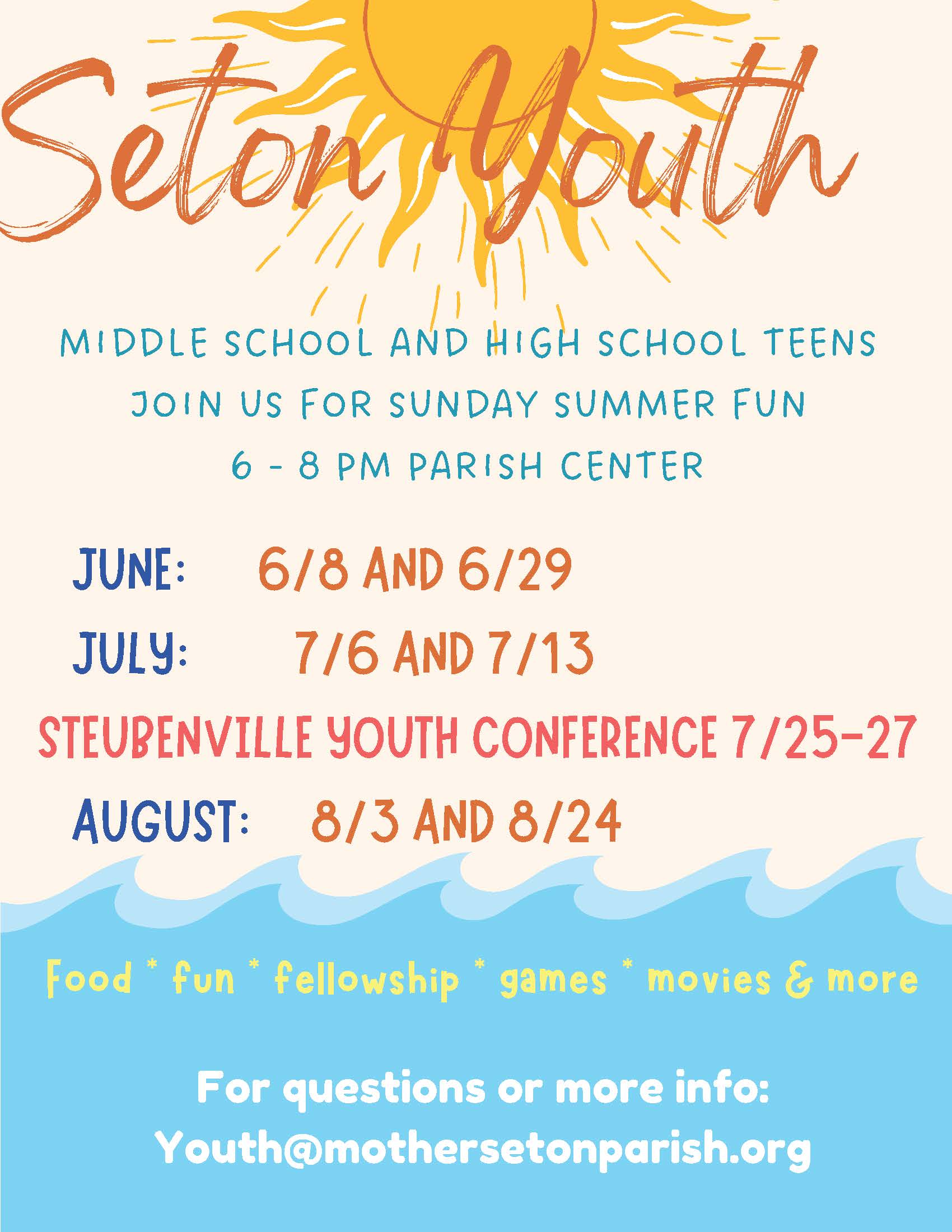 Youth Group Summer Events