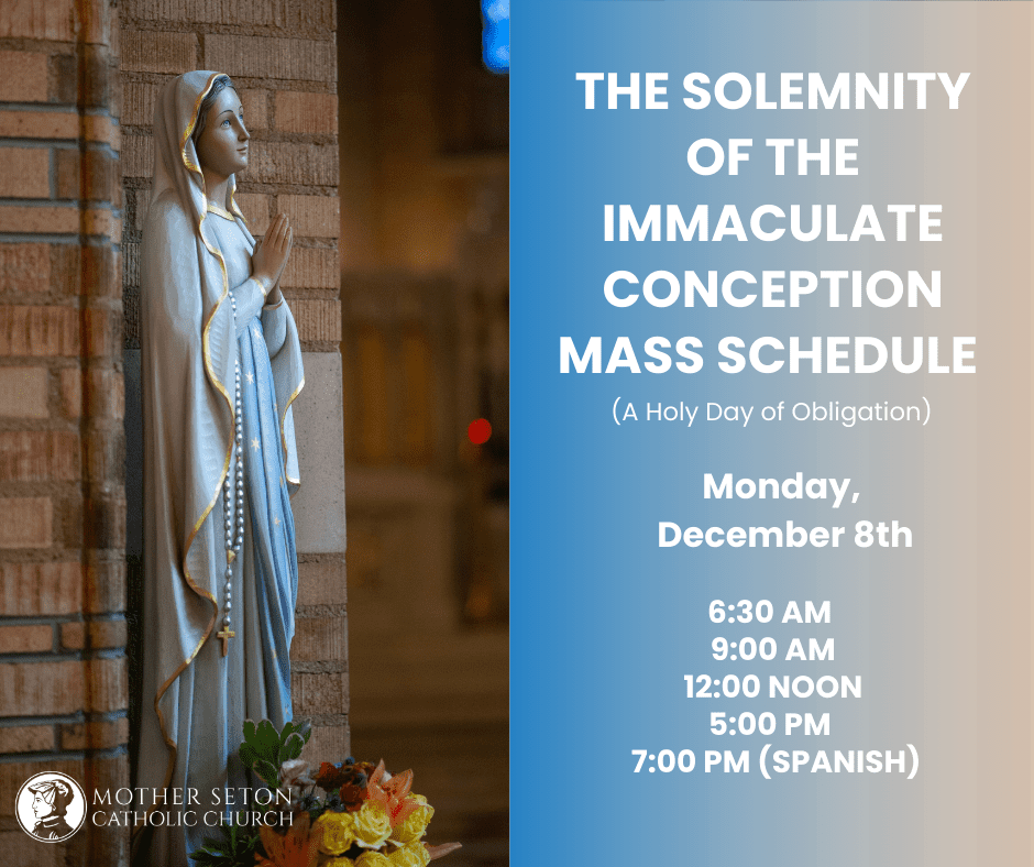 Solemnity of the Immaculate Conception Mass Schedule