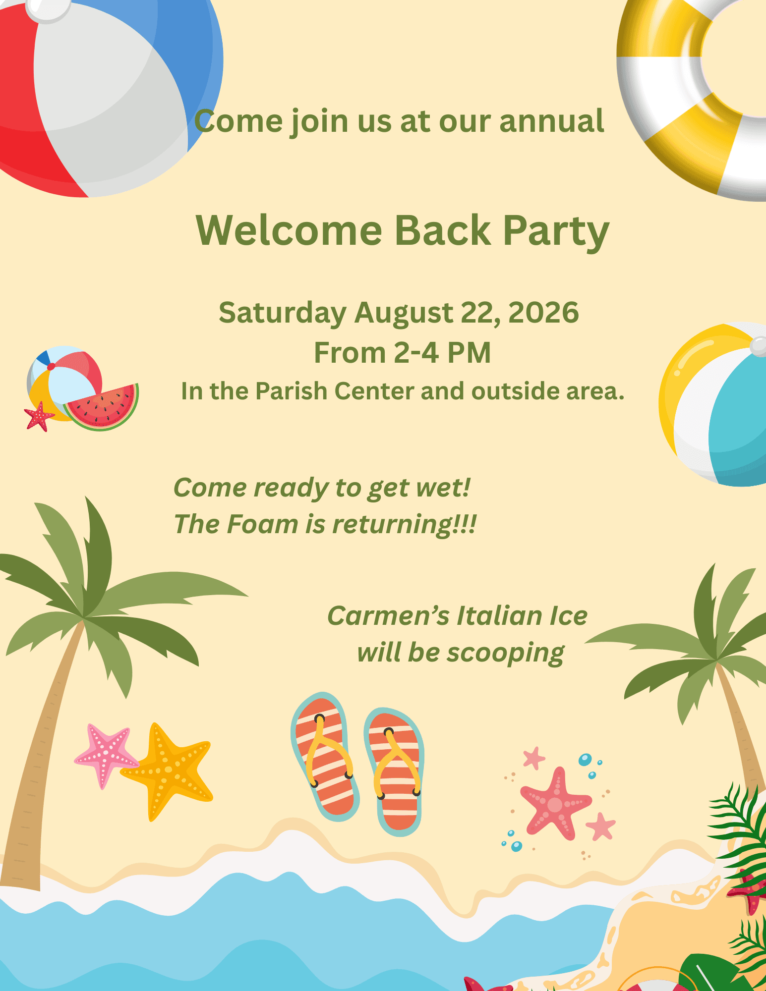 Family Faith Formation Welcome Back Celebration – August 22nd